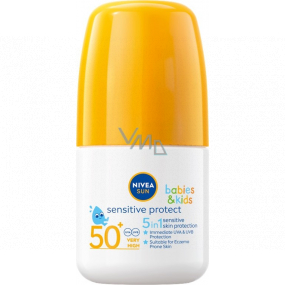 Nivea Sun Babies & Kids Sensitive Protect OF50 5v1 mléko na opalování v kuličce pro děti 50 ml