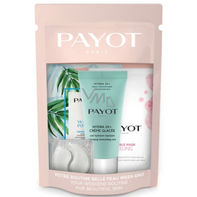 Payot Travel Kit Bubble Mask hloubkově čisticí peelingová maska 5 ml + Hydra 24+ Creme Glacée hydratační pleťový krém 30 ml + Roselift Collagéne hydrogelová maska na oční okolí 2 kusy + Morning Mask Water Power hydratační textilní maska 1 kus, kosmetická sada