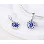 Charm Sterlingové stříbro 925 Modré oko ochrany, přívěsek na náramek symbol