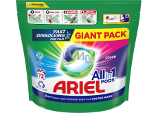 Ariel All-in-1 Pods Color gelové kapsle na barevné prádlo 72 kusů