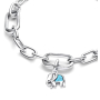 Charm Sterlingové stříbro 925 Mini medailon slon v barvě torkwise, přívěsek na náramek zvíře