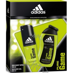 Adidas Pure Game sprchový gel 250 ml + deodorant sprej 150 ml, pro muže kosmetická sada