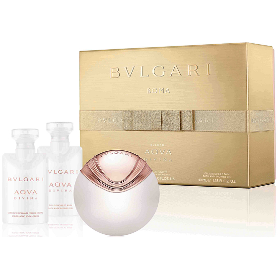 Bvlgari Aqva Divina toaletní voda pro ženy 40 ml + tělové mléko 40 ml + sprchový gel 40 ml, dárková sada