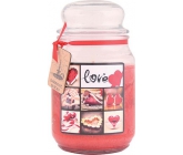 Bohemia Gifts Love dárková vonná svíčka ve skle doba hoření 105-120 hodin 510 g