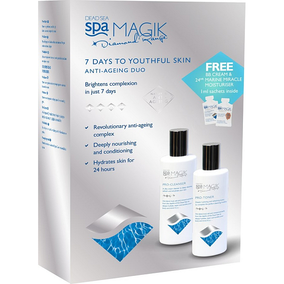 Spa Magik Organická řada Revoluční program proti stárnutí pleti 260 ml + pleťové tonikum 260 ml, viditelné po 7 dnech kosmetická sada viditelné po 7 dnech