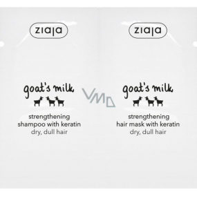 Ziaja Kozí mléko s keratinem šampon na vlasy 7 ml + kozí mléko maska na vlasy 7 ml, sachet