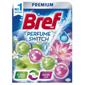 Bref Perfume Switch Floral Apple & Water Lily WC blok s vůní jablka a lilie efekt změny vůně 50 g