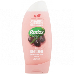 Radox Feel Detoxed obnovující směs jílu a vůně Acai bobulí oživující sprchový gel 250 ml