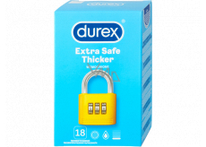 Durex Extra Safe Thicker latexový kondom, silnější, nominální šířka: 56 mm 18 kusů