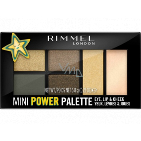 Rimmel London Mini Power Palette paletka očních stínů, rty a tváře 005 Boss Babe 6,8 g
