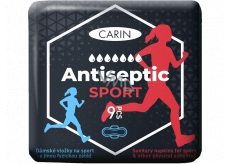 Carin Antiseptic Sport ultratenké hygienické vložky s křidélky pro sport 9 kusů