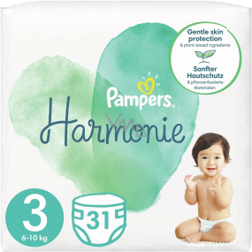 Pampers Harmonie velikost 3, 6 - 10 kg plenkové kalhotky 31 kusů