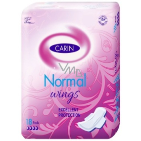 Carin Normal Wings hygienické vložky s křidélky pro normální menstruaci 18 kusů