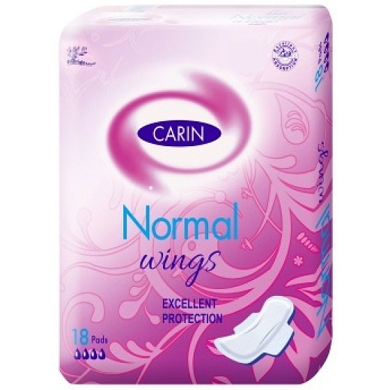 Carin Normal Wings hygienické vložky s křidélky pro normální menstruaci 18 kusů
