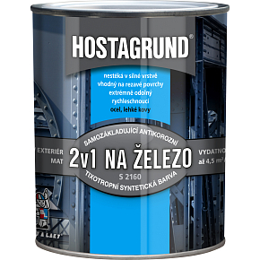 Hostagrund 2v1 S2160 základní i vrchní barva na kov, 0910 hliníková, 600 ml