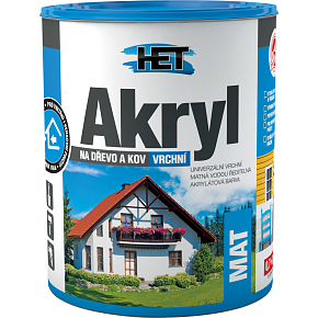 Het Akryl Mat univerzální barva na dřevo i kov, 0100 bílá, 700 g Het Akryl Mat univerzální barva na dřevo i kov, 0100 bílá, 700 g