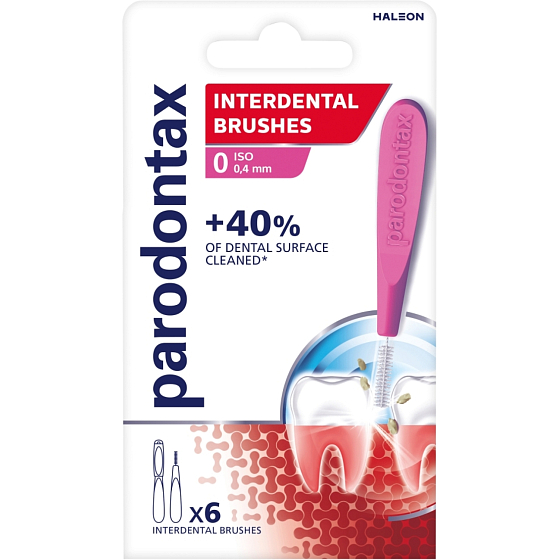 Parodontax mezizubní kartáčky rovné vel. 0 (0,4 mm), 6 ks