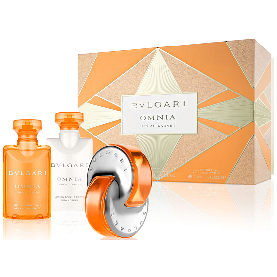 Bvlgari Omnia Indian Garnet toaletní voda 40 ml + tělové mléko 40 ml + sprchový gel 40 ml, pro ženy dárková sada