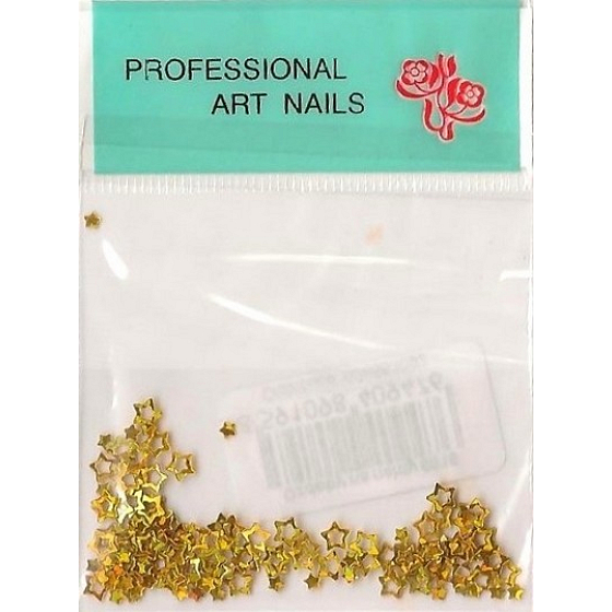 Professional Art Nails ozdoby na nehty hvězdičky zlaté 1 balení