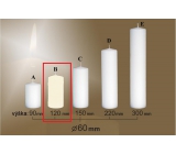 Lima Gastro hladká svíčka slonová kost válec 60 x 120 mm 1 kus