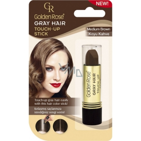 Golden Rose Gray Hair Touch-Up Stick barvící korektor na odrostlé a šedivé vlasy 03 Medium Brown 5,2 g