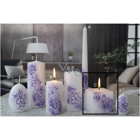 Lima Květinová svíčka fialová krychle 65 x 65 mm 1 kus