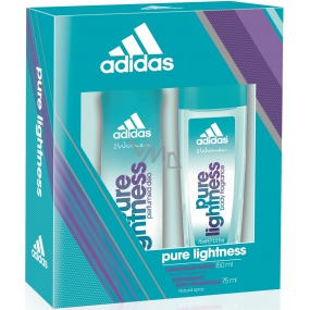 Adidas Pure Lightness parfémovaný deodorant sklo pro ženy 75 ml + deodorant sprej pro ženy 150 ml, kosmetická sada