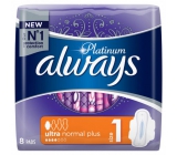 Always Platinum Ultra Normal Plus hygienické vložky s křidélky 8 kusů