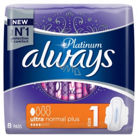 Always Platinum Ultra Normal Plus hygienické vložky s křidélky 8 kusů