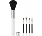 Diva & Nice Kosmetický štětec plněný 16 cm + v rukojeti jsou umístěny 3 štětečky a aplikátor.