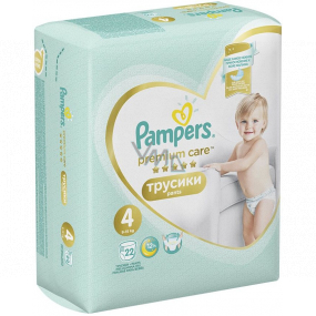 Pampers Premium Care velikost 4, 9-15 kg plenkové kalhotky 22 kusů