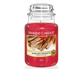 Yankee Candle Sparkling Cinnamon - Třpytivá skořice vonná svíčka Classic velká sklo 625 g Christmas 2020