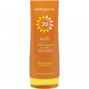 Dermacol Sun Water Resistant Milk Flip-top SPF20 voděodolné zvláčňující mléko na opalování 200 ml