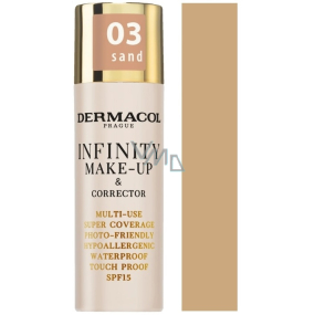 Dermacol Infinity Víceúčelový make-up a korektor 03 Sand 20 g