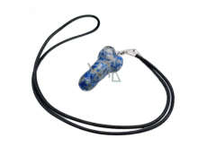 Sodalit Penis amulet pro plodnost, přívěsek přírodní kámen ručně broušený 3 cm, kámen komunikace
