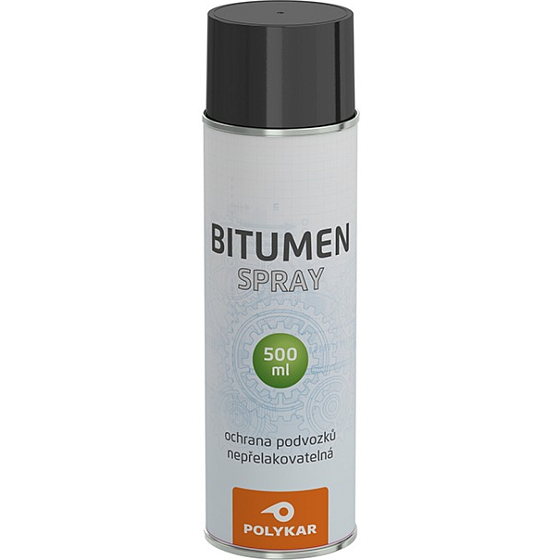 Polykar Bitumen nástřik podvozku aut, sprej, černý, 500 ml