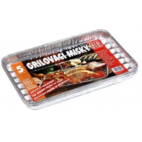 Alufix Fix-Grill Grilovací misky hranaté 34 x 23 x 2,5 cm 5 kusů