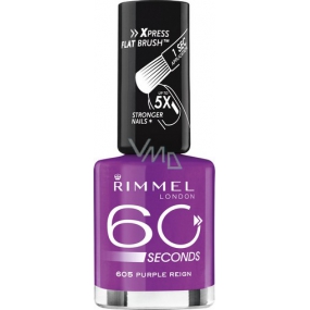 Rimmel London 60 Seconds lak na nehty 605 Purple Reign 8 ml