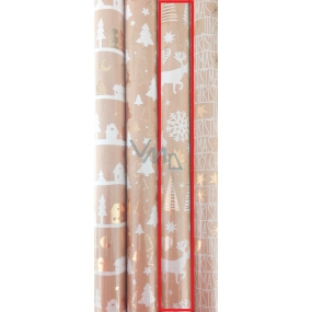Zoewie Dárkový balicí papír 70 x 150 cm Vánoční Luxusní Luxury Chris sob a sáňky