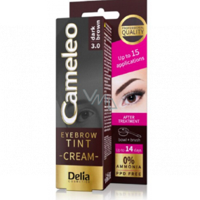 Delia Cosmetics Cameleo Krémová profesionální barva na obočí, bez amoniaku 3.0 Dark Brown - Tmavě hnědá 15 ml