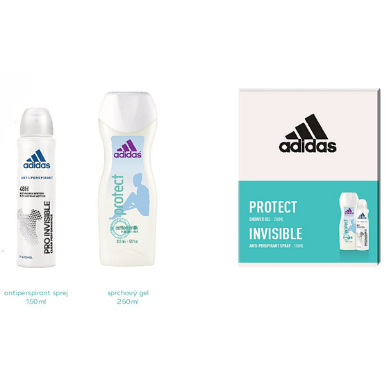 Adidas Pro Invisible antiperspirant deodorant sprej pro ženy 150 ml + sprchový gel 250 ml, kosmetická sada