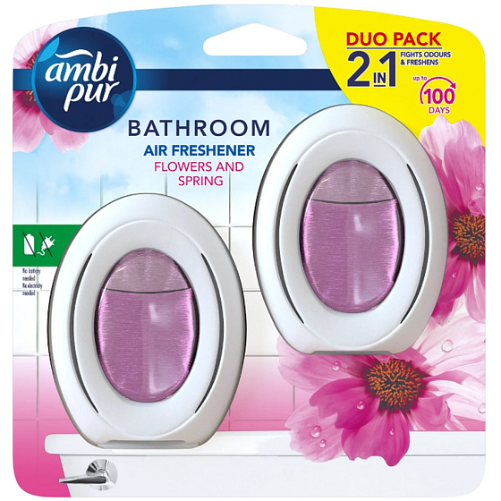 Ambi Pur Bathroom Flower & Spring osvěžovač vzduchu do koupelny 2 x 7,5 ml, duopack