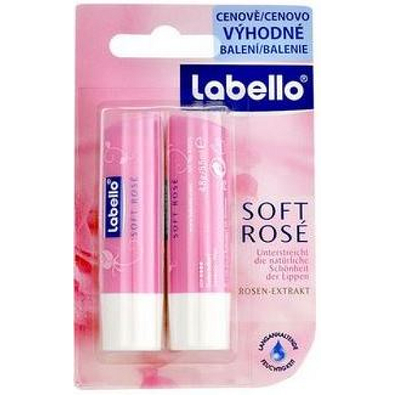 Labello Soft Rosé balzám na rty 2 x 5,5 g