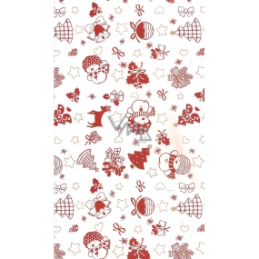 Nekupto Celofánový sáček 15 x 25 cm Vánoční červené motivy