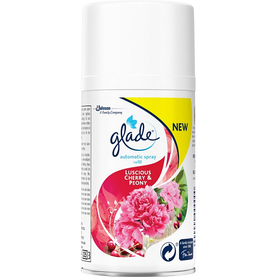 Glade Sense Svůdná pivoňka a Višeň automatický osvěžovač vzduchu náhradní náplň 269 ml sprej