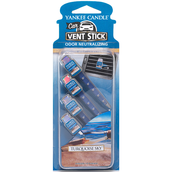 Yankee Candle Turquoise Sky - Tyrkysové nebe vonné kolíčky do auta 29 g x 4 kusy