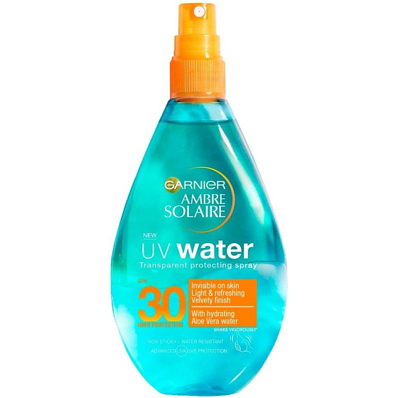 Garnier Ambre Solaire UV Water SPF30 sluneční ochrana čirá voda sprej 150 ml