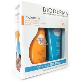 Bioderma Photoderm SPF30 sprej na opalování pro citlivou pleť 400 ml + After Sun hydratace a výživa mléko po opalování 200 ml, kosmetická sada