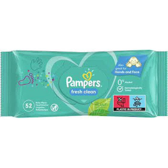 Pampers Fresh Clean vlhčené ubrousky pro děti 52 kusů