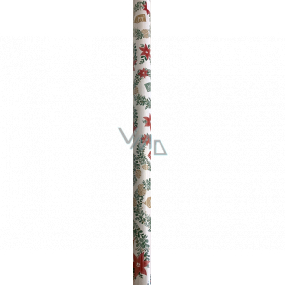 Nekupto Dárkový balicí papír vánoční 70 x 500 cm Bílý vánoční hvězda